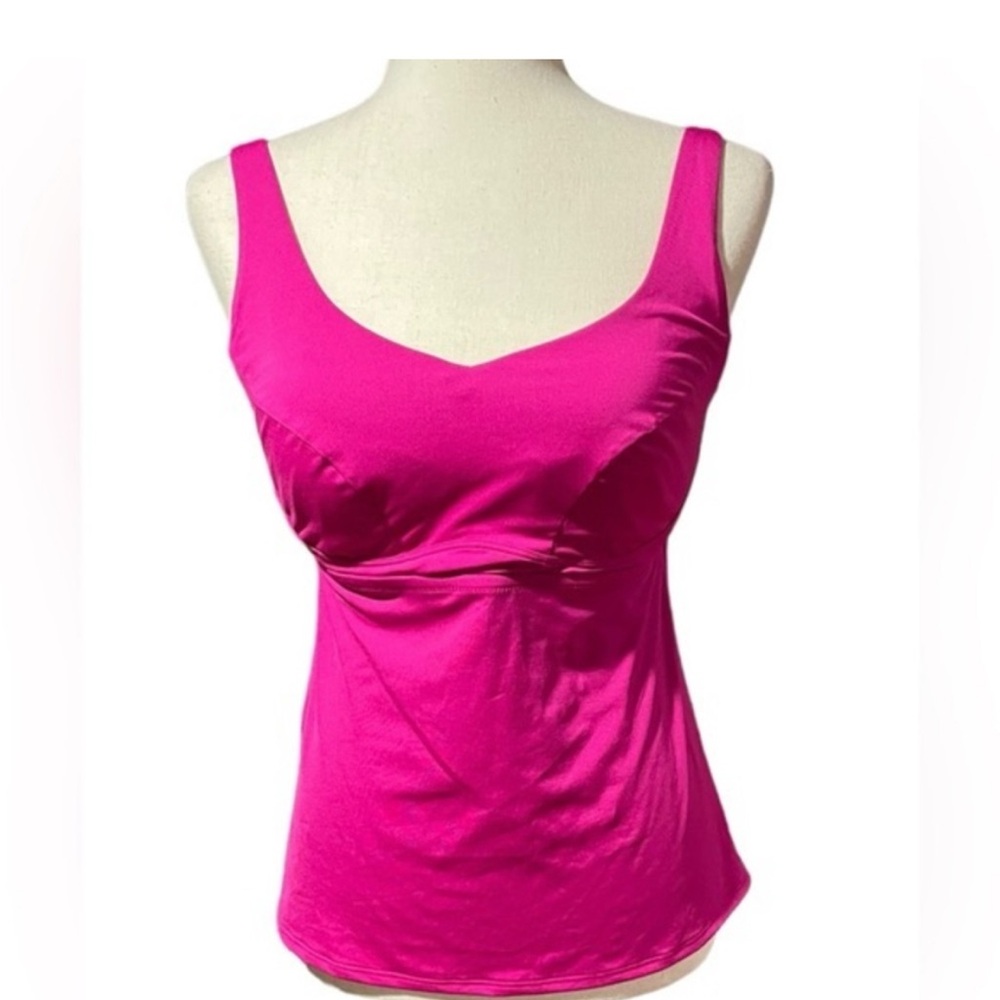 34D/DD Athleta Swimsuit Top Tankini Pink Bra Size 34 D DD Bathing Suit